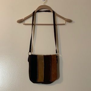 Gorgeous 1960s Multi color Suede Handbag.